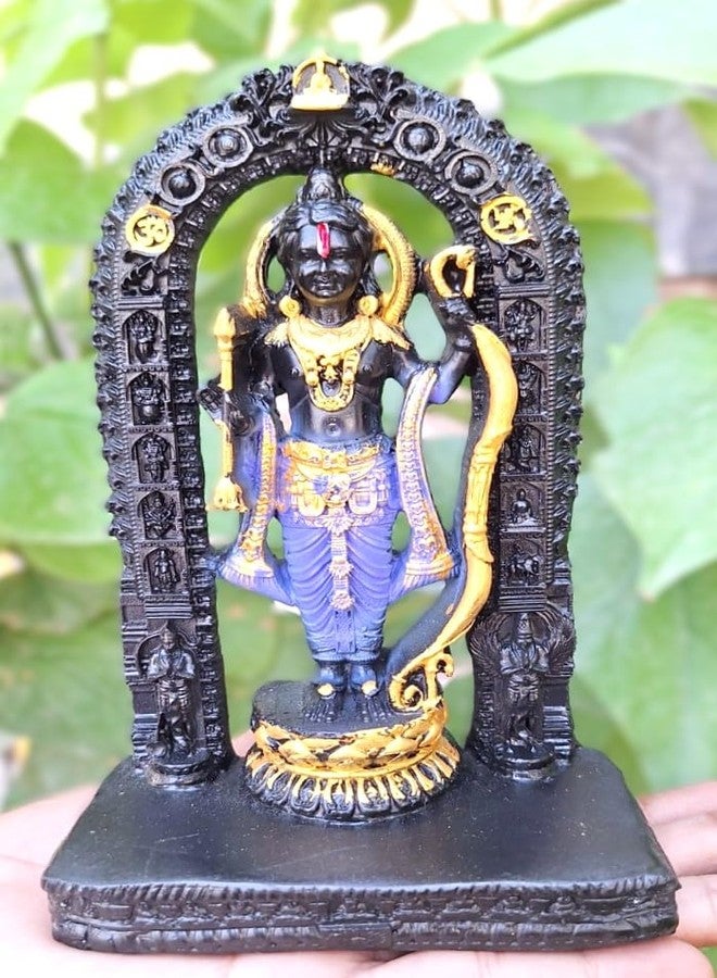 A & S VENTURES Polyresin Ram Lalla Idol Statue,Ram Lalla Murti Ram Mandir ayodhya,Gift Item,Pooja Room,Home and Office Decor Item.Size-7 inch (Black Colour) - Image 1